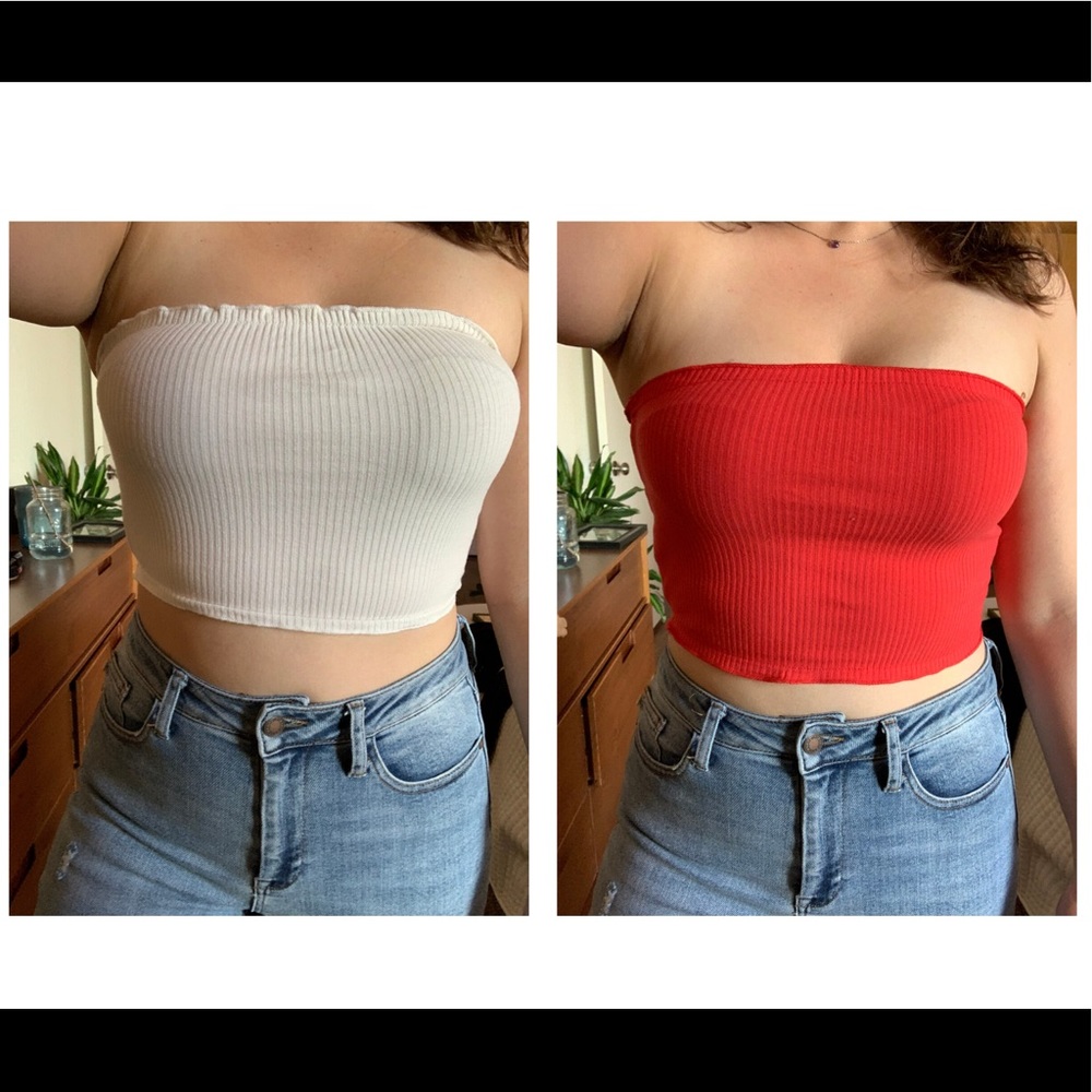 Red and White tube top